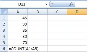 Excel Count Function
